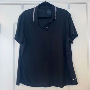 Nike Women’s Standard Fit Dri-Fit Black Golf Polo
